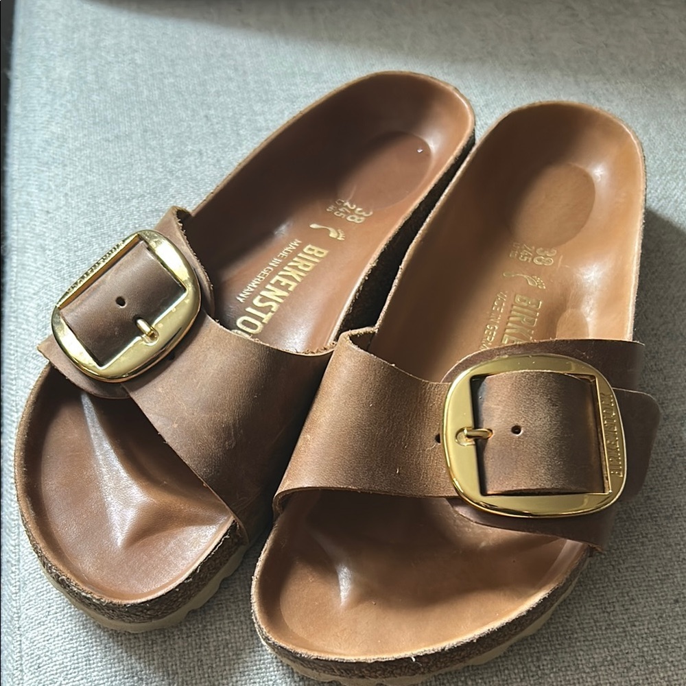 Birkenstock Big Buckle Madrid in cognac leather 38